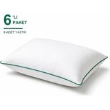 Binna Soft Cloud Support Biyeli Yastık 6'li Paket 50X70 cm 1100 gr Boncuk Silikon Elyaf Dolgulu - Zümrüt Yeşili - 50 x 70 cm - Çam Yeşili