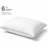 Binna Soft Cloud Support Biyeli Yastık 6'li Paket 50X70 cm 1200 gr Boncuk Silikon Elyaf Dolgulu - Adaçayı - 50 x 70 cm - Sap Yeşili