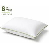 Binna Soft Cloud Support Biyeli Yastık 6'li Paket 50X70 cm 1200 gr Boncuk Silikon Elyaf Dolgulu - Çağla Yeşili - 50 x 70 cm - Su Yeşili