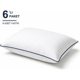 Binna Soft Cloud Support Biyeli Yastık 6'li Paket 50X70 cm 1200 gr Boncuk Silikon Elyaf Dolgulu - Lacivert - 50 x 70 cm