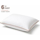 Binna Soft Cloud Support Biyeli Yastık 6'li Paket 50X70 cm 1200 gr Boncuk Silikon Elyaf Dolgulu - Somon - 50 x 70 cm