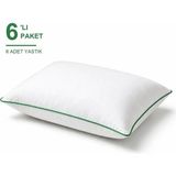 Binna Soft Cloud Support Biyeli Yastık 6'li Paket 50X70 cm 1200 gr Boncuk Silikon Elyaf Dolgulu - Yeşil - 50 x 70 cm