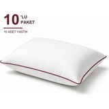 Binna Soft Comfort Touch Biyeli Yastık 10'li Paket 50X70 cm 1000 gr Boncuk Silikon Elyaf Dolgulu - Bordo - 50 x 70 cm