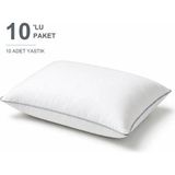 Binna Soft Comfort Touch Biyeli Yastık 10'li Paket 50X70 cm 1000 gr Boncuk Silikon Elyaf Dolgulu - Buz Mavisi - 50 x 70 cm - Azur Mavisi