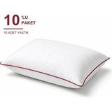 Binna Soft Comfort Touch Biyeli Yastık 10'li Paket 50X70 cm 1000 gr Boncuk Silikon Elyaf Dolgulu - Vişne - 50 x 70 cm - Koyu Kızıl