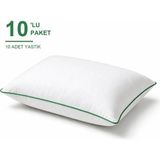 Binna Soft Comfort Touch Biyeli Yastık 10'li Paket 50X70 cm 1000 gr Boncuk Silikon Elyaf Dolgulu - Yeşil - 50 x 70 cm