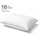 Binna Soft Comfort Touch Biyeli Yastık 10'li Paket 50X70 cm 900 gr Boncuk Silikon Elyaf Dolgulu - Adaçayı - 50 x 70 cm - Sap Yeşili
