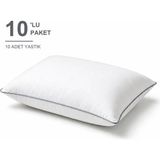 Binna Soft Comfort Touch Biyeli Yastık 10'li Paket 50X70 cm 900 gr Boncuk Silikon Elyaf Dolgulu - Gri - 50 x 70 cm