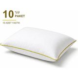 Binna Soft Comfort Touch Biyeli Yastık 10'li Paket 50X70 cm 900 gr Boncuk Silikon Elyaf Dolgulu - Sarı - 50 x 70 cm