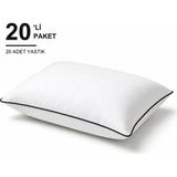 Binna Soft Comfort Touch Biyeli Yastık 20'li Paket 50X70 cm 1000 gr Boncuk Silikon Elyaf Dolgulu - Siyah - 50 x 70 cm