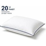 Binna Soft Comfort Touch Biyeli Yastık 20'li Paket 50X70 cm 900 gr Boncuk Silikon Elyaf Dolgulu - Lacivert - 50 x 70 cm