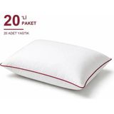 Binna Soft Comfort Touch Biyeli Yastık 20'li Paket 50X70 cm 900 gr Boncuk Silikon Elyaf Dolgulu - Vişne - 50 x 70 cm - Koyu Kızıl
