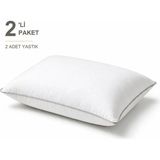 Binna Soft Comfort Touch Biyeli Yastık 2'li Paket 50X70 cm 1000 gr Boncuk Silikon Elyaf Dolgulu - Krem - 50 x 70 cm