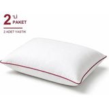Binna Soft Comfort Touch Biyeli Yastık 2'li Paket 50X70 cm 900 gr Boncuk Silikon Elyaf Dolgulu - Vişne - 50 x 70 cm - Koyu Kızıl