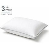 Binna Soft Comfort Touch Biyeli Yastık 3'li Paket 50X70 cm 1000 gr Boncuk Silikon Elyaf Dolgulu - Buz Mavisi - 50 x 70 cm - Azur Mavisi