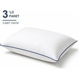 Binna Soft Comfort Touch Biyeli Yastık 3'li Paket 50X70 cm 1000 gr Boncuk Silikon Elyaf Dolgulu - Indigo - 50 x 70 cm