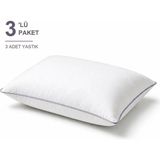 Binna Soft Comfort Touch Biyeli Yastık 3'li Paket 50X70 cm 1000 gr Boncuk Silikon Elyaf Dolgulu - Lavanta - 50 x 70 cm - Eflatun
