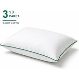 Binna Soft Comfort Touch Biyeli Yastık 3'li Paket 50X70 cm 1000 gr Boncuk Silikon Elyaf Dolgulu - Zümrüt Yeşili - 50 x 70 cm - Çam Yeşili