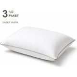 Binna Soft Comfort Touch Biyeli Yastık 3'li Paket 50X70 cm 900 gr Boncuk Silikon Elyaf Dolgulu - Krem - 50 x 70 cm