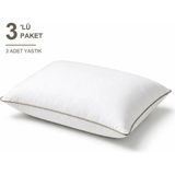 Binna Soft Comfort Touch Biyeli Yastık 3'li Paket 50X70 cm 900 gr Boncuk Silikon Elyaf Dolgulu - Vizon - 50 x 70 cm