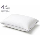 Binna Soft Comfort Touch Biyeli Yastık 4'li Paket 50X70 cm 1000 gr Boncuk Silikon Elyaf Dolgulu - Lavanta - 50 x 70 cm - Eflatun