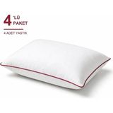 Binna Soft Comfort Touch Biyeli Yastık 4'li Paket 50X70 cm 1000 gr Boncuk Silikon Elyaf Dolgulu - Vişne - 50 x 70 cm - Koyu Kızıl