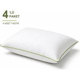Binna Soft Comfort Touch Biyeli Yastık 4'li Paket 50X70 cm 900 gr Boncuk Silikon Elyaf Dolgulu - Çağla Yeşili - 50 x 70 cm - Su Yeşili