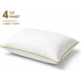 Binna Soft Comfort Touch Biyeli Yastık 4'li Paket 50X70 cm 900 gr Boncuk Silikon Elyaf Dolgulu - Hardal - 50 x 70 cm