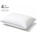 Binna Soft Comfort Touch Biyeli Yastık 4'li Paket 50X70 cm 900 gr Boncuk Silikon Elyaf Dolgulu - Lila - 50 x 70 cm