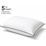 Binna Soft Comfort Touch Biyeli Yastık 5'li Paket 50X70 cm 1000 gr Boncuk Silikon Elyaf Dolgulu - Antrasit - 50 x 70 cm