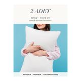 Binna Soft Eco 2 Adet 600 gr Boncuk Silikon Elyaf Dolgulu Yastık 50x70 cm Antialerjik Yıkanabilir Otel Yastığı Seti