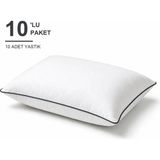 Binna Soft Eco Biyeli Yastık 10'li Paket 50X70 cm 600 gr Boncuk Silikon Elyaf Dolgulu - Antrasit - 50 x 70 cm
