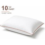 Binna Soft Eco Biyeli Yastık 10'li Paket 50X70 cm 700 gr Boncuk Silikon Elyaf Dolgulu - Somon - 50 x 70 cm