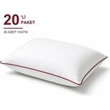 Binna Soft Eco Biyeli Yastık 20'li Paket 50X70 cm 700 gr Boncuk Silikon Elyaf Dolgulu - Bordo - 50 x 70 cm