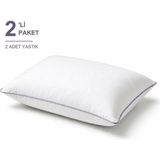 Binna Soft Eco Biyeli Yastık 2'li Paket 50X70 cm 600 gr Boncuk Silikon Elyaf Dolgulu - Lavanta - 50 x 70 cm - Eflatun