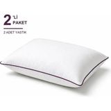Binna Soft Eco Biyeli Yastık 2'li Paket 50X70 cm 700 gr Boncuk Silikon Elyaf Dolgulu - Mürdüm - 50 x 70 cm