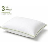 Binna Soft Eco Biyeli Yastık 3'li Paket 50X70 cm 600 gr Boncuk Silikon Elyaf Dolgulu - Çağla Yeşili - 50 x 70 cm - Su Yeşili