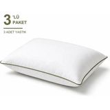 Binna Soft Eco Biyeli Yastık 3'li Paket 50X70 cm 600 gr Boncuk Silikon Elyaf Dolgulu - Haki - 50 x 70 cm