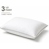 Binna Soft Eco Biyeli Yastık 3'li Paket 50X70 cm 600 gr Boncuk Silikon Elyaf Dolgulu - Taş - 50 x 70 cm