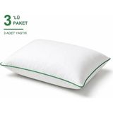 Binna Soft Eco Biyeli Yastık 3'li Paket 50X70 cm 600 gr Boncuk Silikon Elyaf Dolgulu - Yeşil - 50 x 70 cm