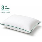 Binna Soft Eco Biyeli Yastık 3'li Paket 50X70 cm 600 gr Boncuk Silikon Elyaf Dolgulu - Zümrüt Yeşili - 50 x 70 cm - Çam Yeşili