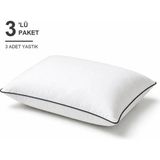 Binna Soft Eco Biyeli Yastık 3'li Paket 50X70 cm 700 gr Boncuk Silikon Elyaf Dolgulu - Antrasit - 50 x 70 cm