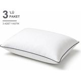 Binna Soft Eco Biyeli Yastık 3'li Paket 50X70 cm 700 gr Boncuk Silikon Elyaf Dolgulu - Füme - 50 x 70 cm