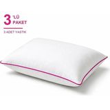 Binna Soft Eco Biyeli Yastık 3'li Paket 50X70 cm 700 gr Boncuk Silikon Elyaf Dolgulu - Fuşya - 50 x 70 cm