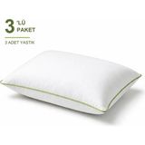 Binna Soft Eco Biyeli Yastık 3'li Paket 50X70 cm 800 gr Boncuk Silikon Elyaf Dolgulu - Çağla Yeşili - 50 x 70 cm - Su Yeşili