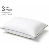 Binna Soft Eco Biyeli Yastık 3'li Paket 50X70 cm 800 gr Boncuk Silikon Elyaf Dolgulu - Gri - 50 x 70 cm