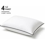 Binna Soft Eco Biyeli Yastık 4'li Paket 50X70 cm 600 gr Boncuk Silikon Elyaf Dolgulu - Siyah - 50 x 70 cm