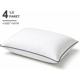 Binna Soft Eco Biyeli Yastık 4'li Paket 50X70 cm 700 gr Boncuk Silikon Elyaf Dolgulu - Antrasit - 50 x 70 cm
