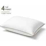 Binna Soft Eco Biyeli Yastık 4'li Paket 50X70 cm 700 gr Boncuk Silikon Elyaf Dolgulu - Vizon - 50 x 70 cm