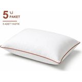 Binna Soft Eco Biyeli Yastık 5'li Paket 50X70 cm 600 gr Boncuk Silikon Elyaf Dolgulu - Kiremit - 50 x 70 cm